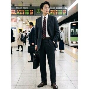 Bespoke Eikokuya Ginza Tokyo Men’s Suit 38S-40S Navy Herringbone Wool Super 100s
